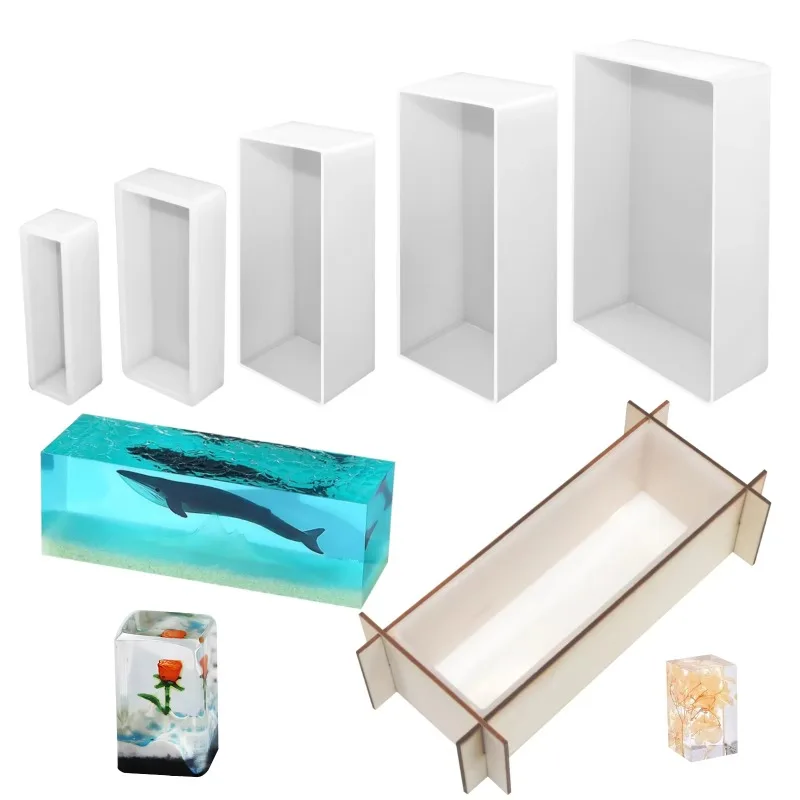 Woodworking Resin - Neues Design 3D Rechteckige Quaderförmige Epoxidharz-Silikonform,