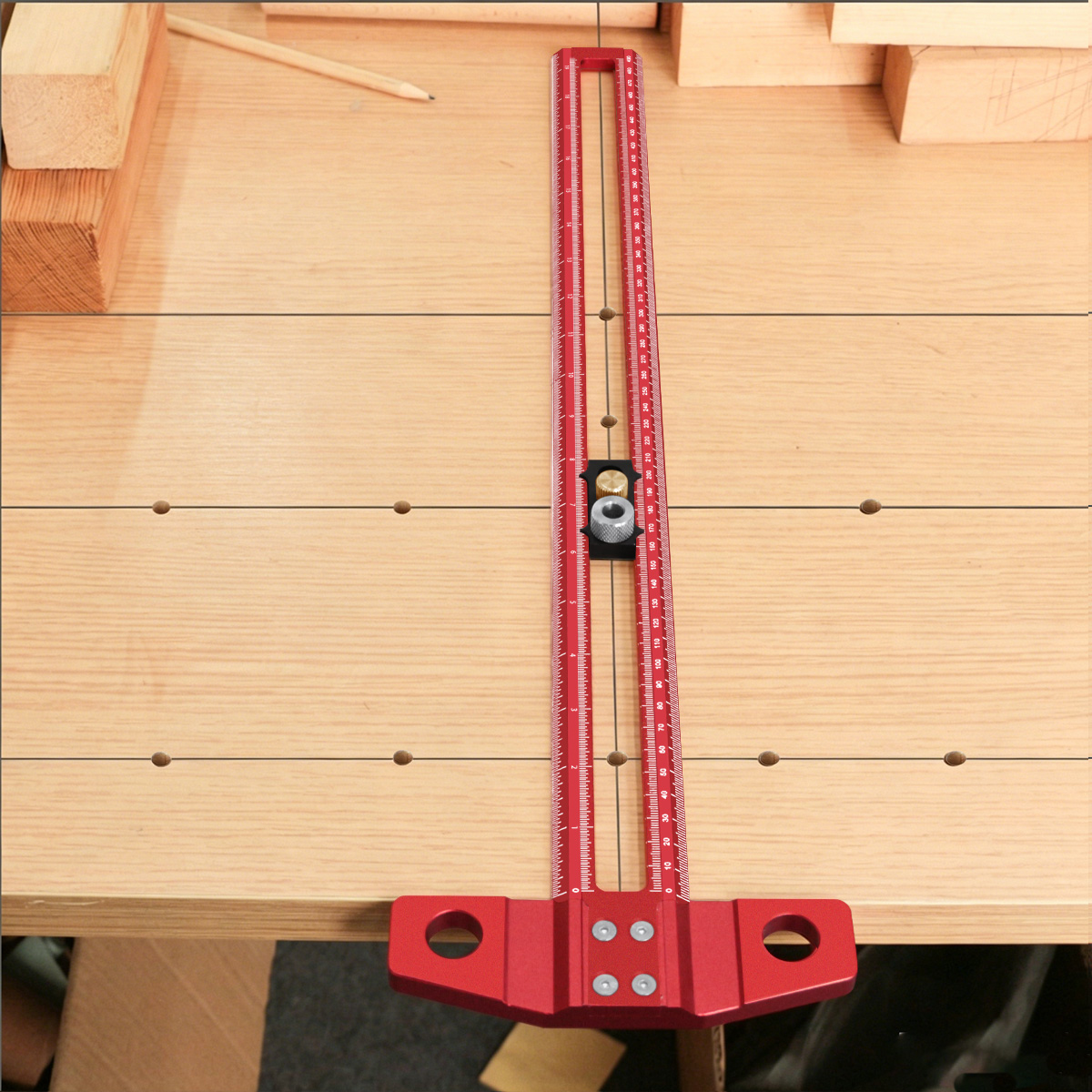 Woodworking Classes - Holzbearbeitungs-T-Winkelmesser, Anreißlineal mit verstellbarem Anreißpunkt und
