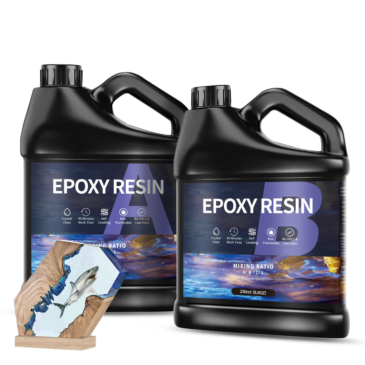 Woodworking Resin - 500g/1000g AB Epoxidharz Kleber Hohe Klarheit