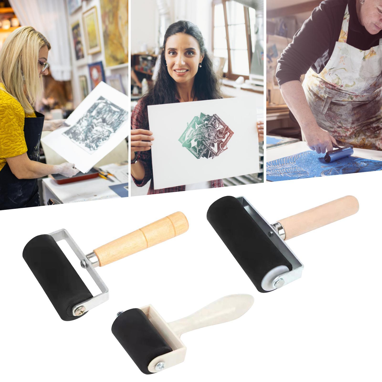 Woodworking Projects Art - S/M/L Gummiwalze Professioneller Brayer-Roller für Tintenmalerei,