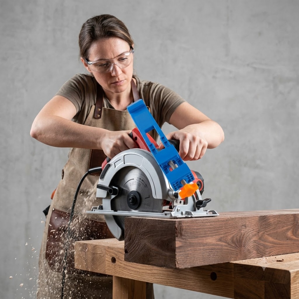 Woodworking Basic Tools - Langlebige ABS-Elektro-Kreissäge, Hochleistungs-Präzisionsschneidwerkzeug mit Verstellbarer Führung,