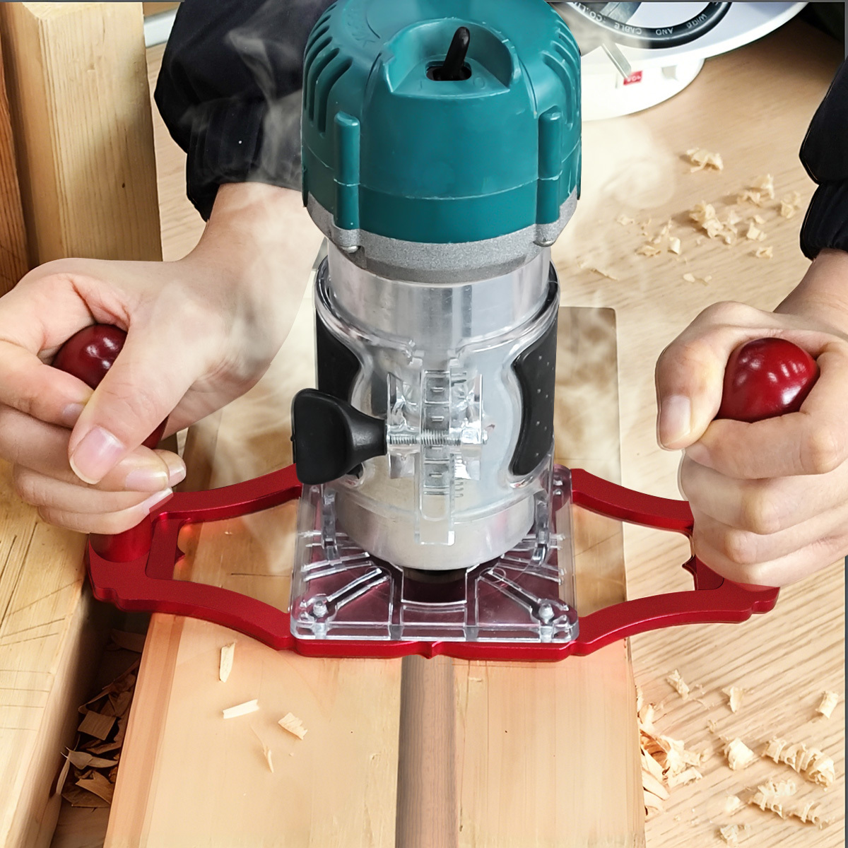 Woodworking And Carpentry - Fräsbasis mit Griffen und Mittelachsenmarkierung, klappbare