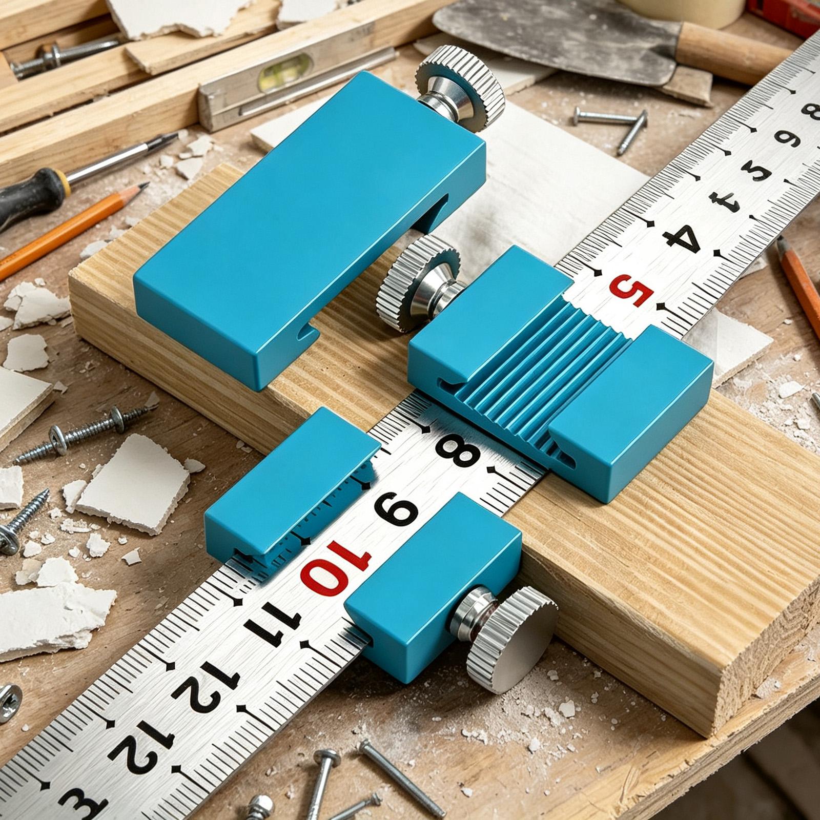 Woodworking And Carpentry - Tischlerwerkzeuge, Tischlerlineal, Positionierungs- und Anreißblock, Holzbearbeitungs-Stahlskala-Stopper